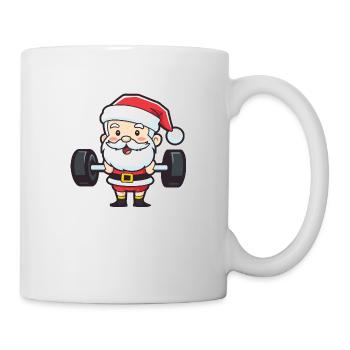 Weihnachtsmann Hantel Gym Weihnachten - Tasse - Weiß - Rechts
