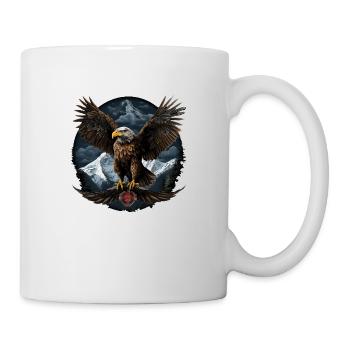 Bald Eagle Design with Mountains - Mug - white - Right