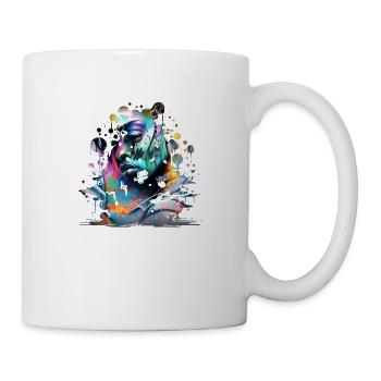 Graffiti Street Art Spray Vintage Schablone Retro - Tasse - Weiß - Rechts