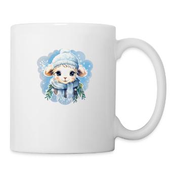 Mouton mignon dans un paysage hivernal - Mug blanc - blanc - Droite