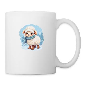 niedliches Schäfchen im frostigen Winter - Tasse - Weiß - Rechts