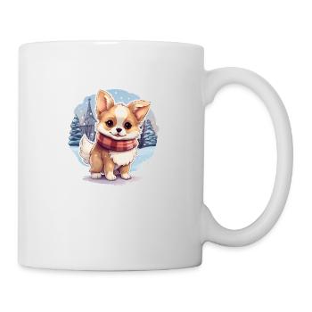 süsses Hündchen im Schnee - Tasse - Weiß - Rechts
