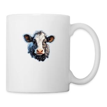 Cute calf in the snow - Mug - white - Right