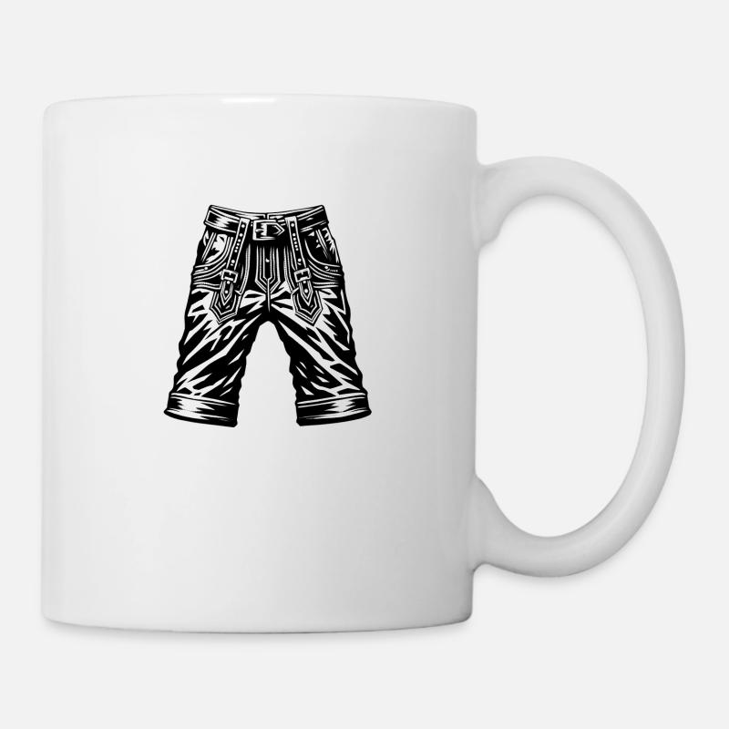 Lederhose Trachtenhose Linksträger o Rechtsträger - Tasse - Weiß