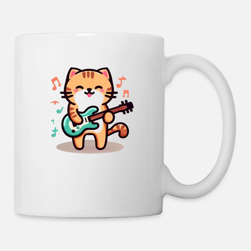 Rock n Roll Katze - Tasse - Weiß