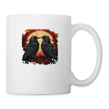 Viking Design Hugin & Munin les Corbeaux d’Odin - Mug blanc - blanc - Droite