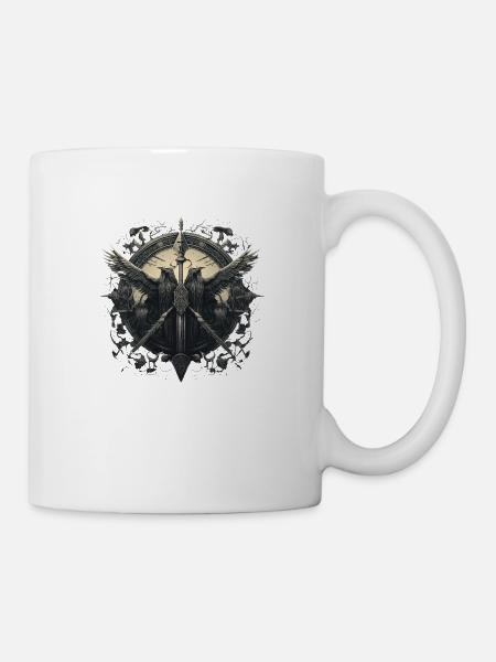 Hugin et Munin, les corbeaux, les Vikings d’Odin - Mug blanc - blanc