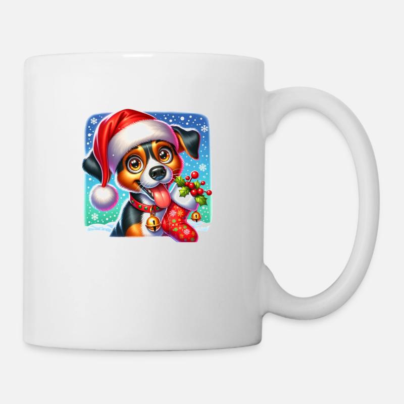 Weihnachtshund - Tasse - Weiß