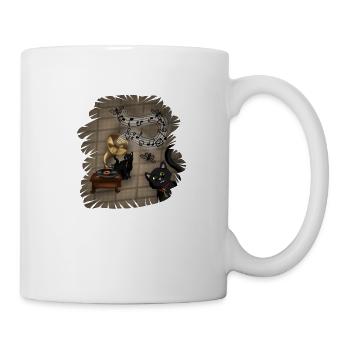 Dark Academia Black Cats Melody - Tasse - Weiß - Rechts