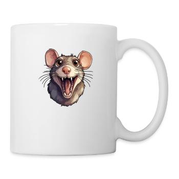 Crazy Ratte mit aufgerissenem Maul - Tasse - Weiß - Rechts
