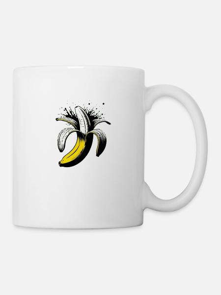 Banane essen ist gesund - Tasse - Weiß