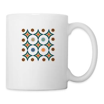 Formes géométrique rétro vintage - Mug blanc - blanc - Droite