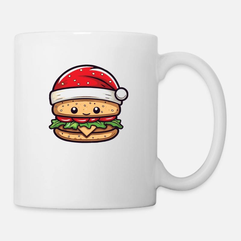 Burger Weihnachten Comic - Tasse - Weiß