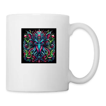 Buntes, detailliertes Cthulhu-Design in Graffiti - Tasse - Weiß - Rechts