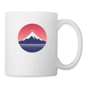Minimalistischer Berg Fuji - Tasse - Weiß - Rechts