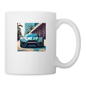 Blue Spacecar in Miami (Miami Collection) - Mug - white - Right