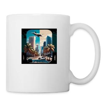 Miami nuit/jour split (Miami Collection) - Mug blanc - blanc - Droite