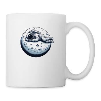 Astronaut Sleeps on the Moon - Funny Sleep - Mug - white - Right