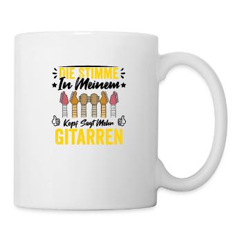 Die Stimme In Meinem Kopf Sagt Mehr Gitarren - Tasse - Weiß - Rechts