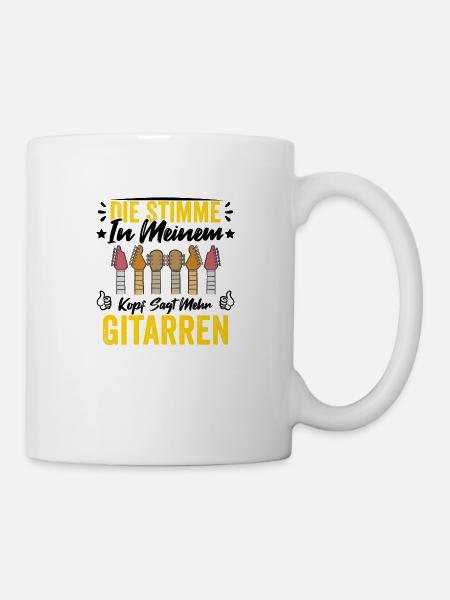 Die Stimme In Meinem Kopf Sagt Mehr Gitarren - Tasse - Weiß