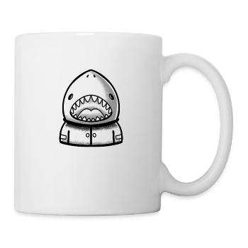 Astronaute requin avec la bouche et les dents grandes ouvertes - Mug blanc - blanc - Droite