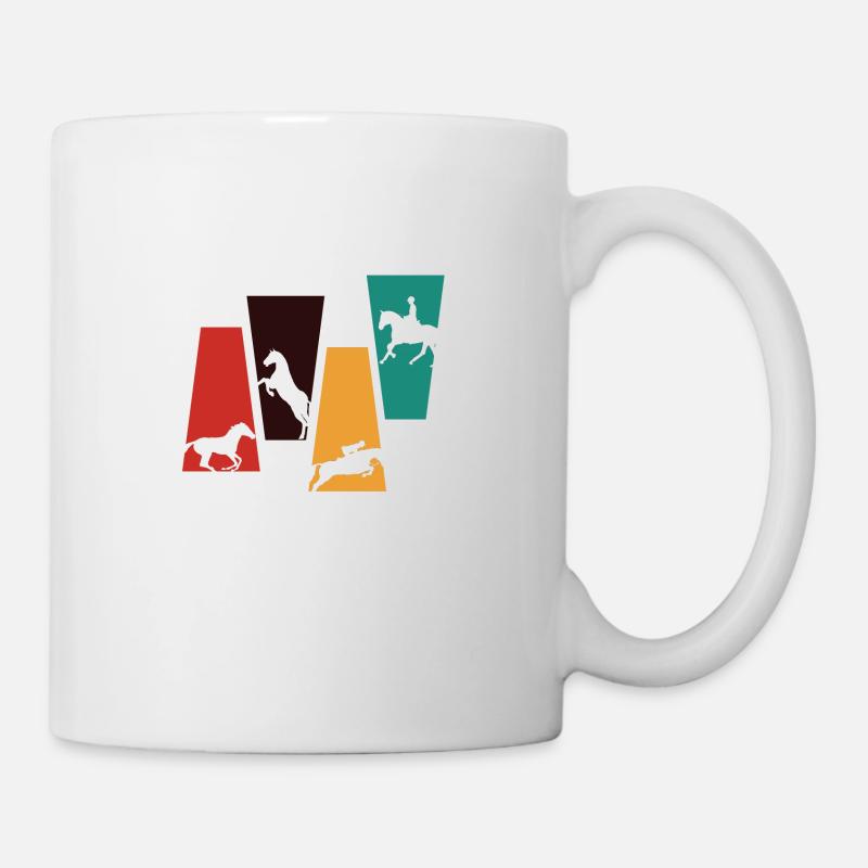 Vintage Retro Pferd - Pferd Geschenkidee - Tasse - Weiß