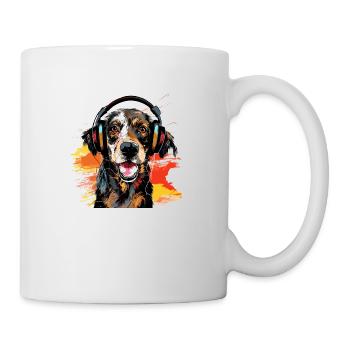 Funny Dog with Headphones Dogs Design - Mug - white - Right
