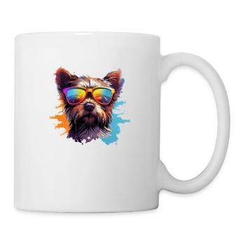 Cool Dog with Sunglasses Dog Design - Mug - white - Right