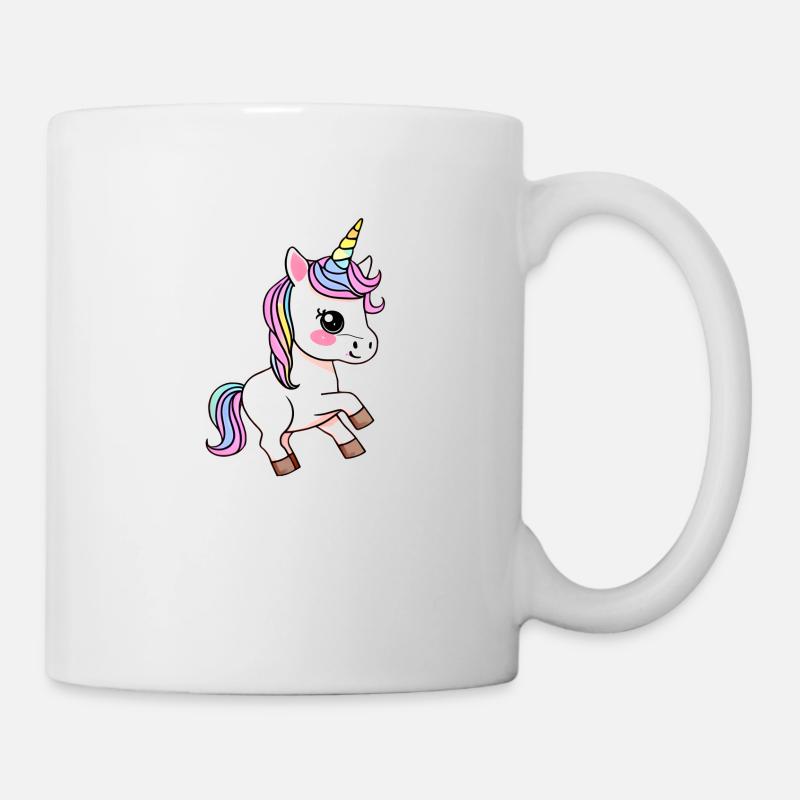 buntes Einhorn Fabeltier Mädchen süße Einhörner - Tasse - Weiß