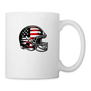 American football helmet street art US flag - Mug - white - Right