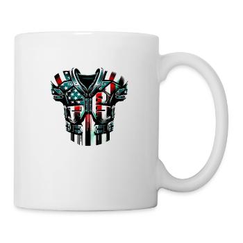 American Football shoulder pads USA flag - Tasse - Weiß - Rechts