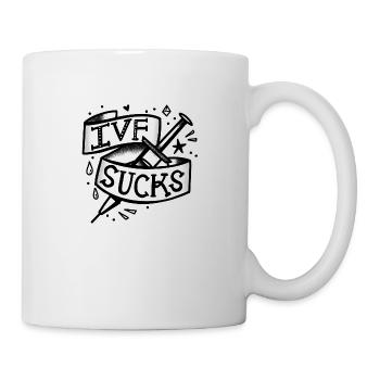 Tattoo style banner and Needle IVF Sucks - Mug - white - Right