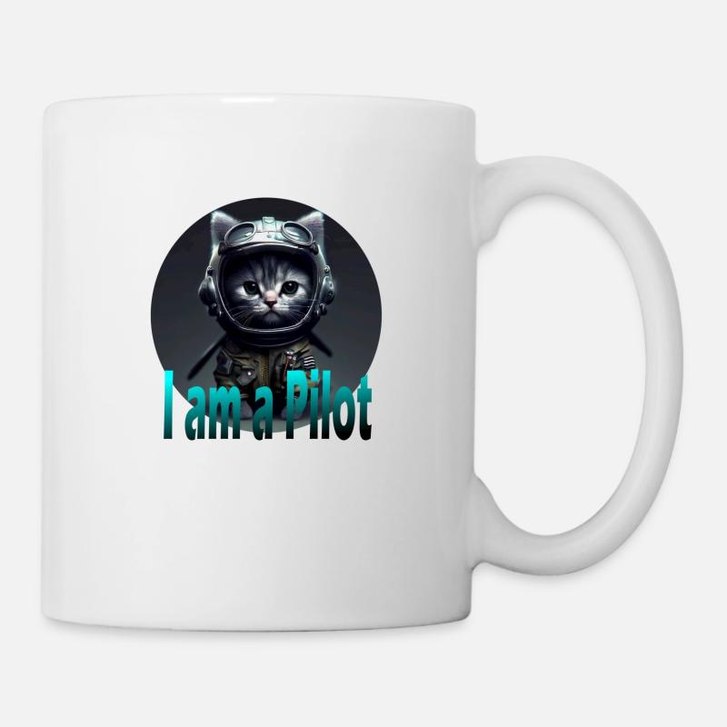 Pilot Cat - Tasse - Weiß