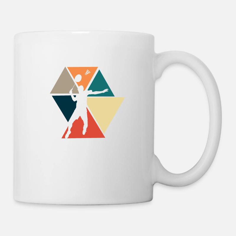Vintage Retro Badminton - Badminton Geschenkidee - Tasse - Weiß
