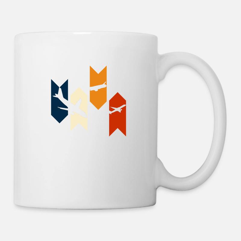 Avion rétro vintage - idée cadeau avion - Mug blanc - blanc