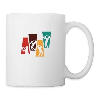 Vintage Retro Saxophon - Saxophon Geschenkidee - Tasse - Weiß - Rechts
