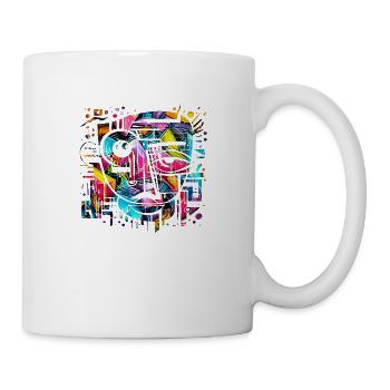 Graffiti Street Art Spray Vintage Stencil Retro - Mug - white - Right