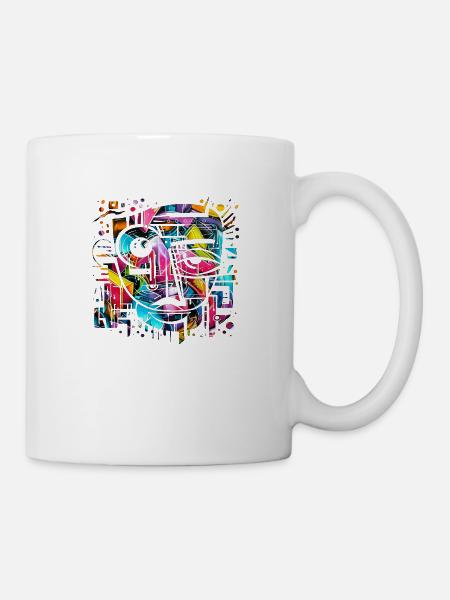 Graffiti Street Art Spray Vintage Schablone Retro - Tasse - Weiß