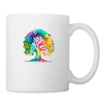 Lebensbaum Meditation Baum des Lebens Yoga - Tasse - Weiß - Rechts