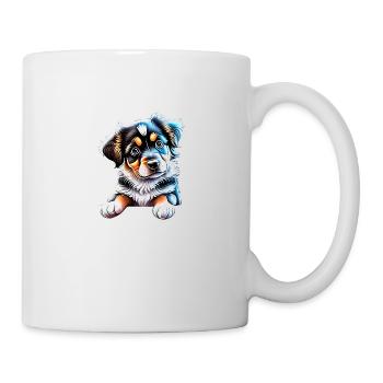Australischer Schäferhund Hunde Hundewelpe Hund - Tasse - Weiß - Rechts