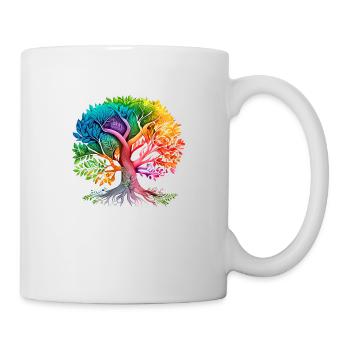 Lebensbaum Yoga Baum des Lebens Meditation - Tasse - Weiß - Rechts