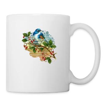 Bunter Vogel - Tasse - Weiß - Rechts