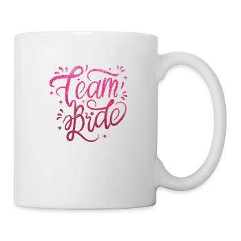 Team Bride en paillettes roses pour votre enterrement de vie de garçon - Mug blanc - blanc - Droite