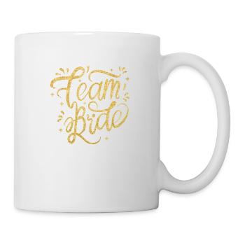 Team Bride all in gold for your bachelor party - Mug - white - Right