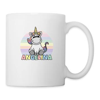 Angelina Einhorn Name - Tasse - Weiß - Rechts