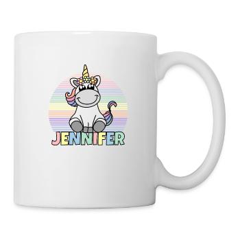 Jennifer Einhorn Name - Tasse - Weiß - Rechts