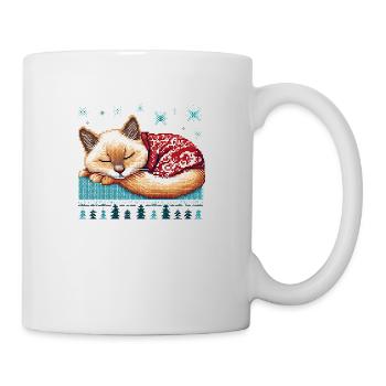 Ugly Christmas schlafende Katze - Tasse - Weiß - Rechts