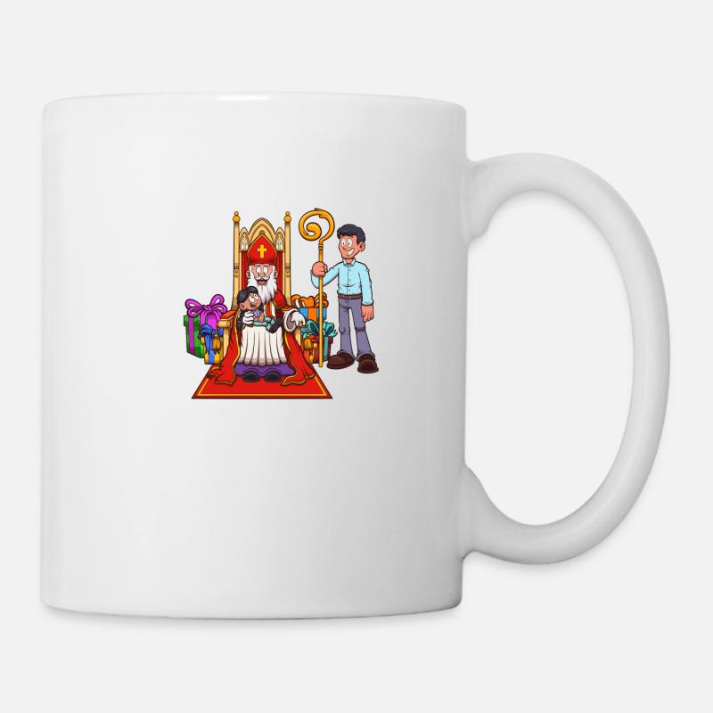 Saint-Nicolas avec enfant - Mug blanc - blanc