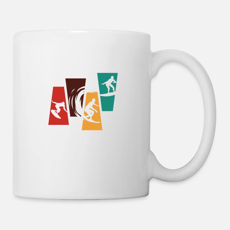 Vintage Retro Surf - Surf Geschenkidee - Tasse - Weiß