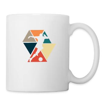 Vintage Retro Fußball Fußball Geschenkidee - Tasse - Weiß - Rechts